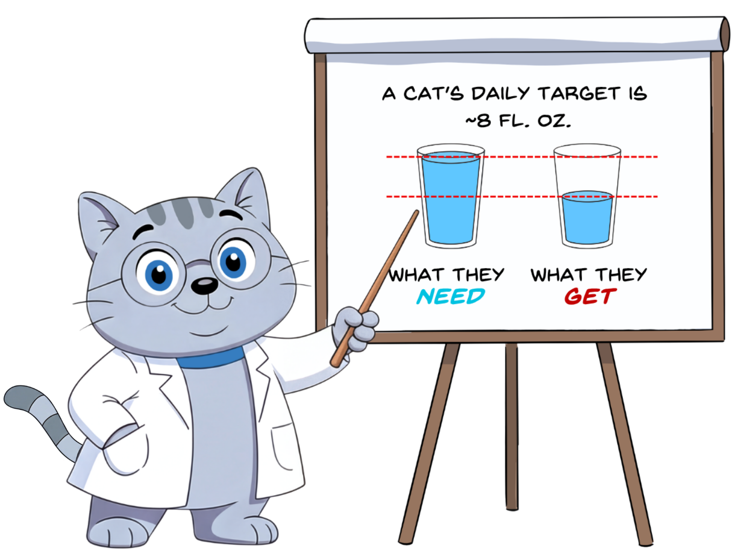 most cats drink only half of the daily-recommended amount of water